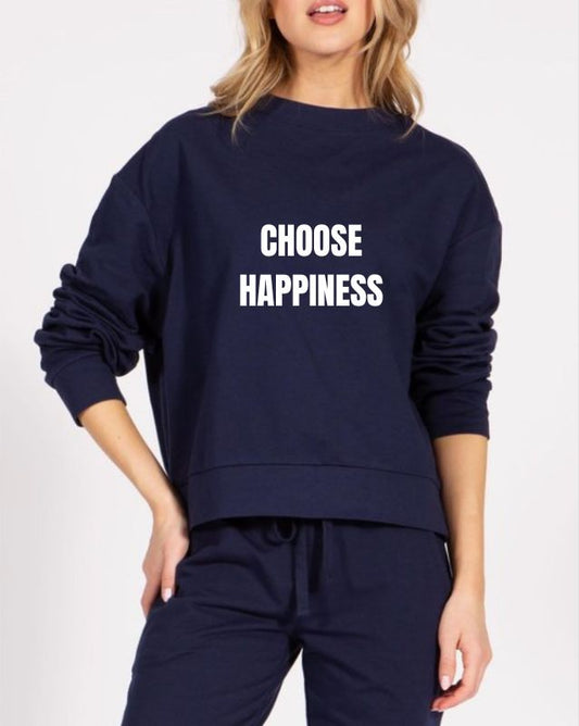 GRAPHIC SWEATSHIRT CHOOSE HAPPINESS