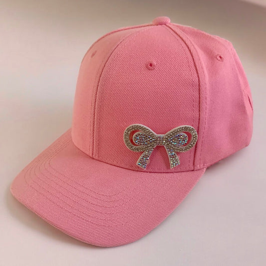 BASEBALL CAP BOW EMBELLISHED.  PACKAE 6 CAPS. $14.90 UNIT PRICE