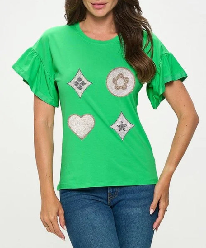 GRAPHIC TOP T2045. PACKAGE 3 TOPS 1S 1M 1L. $8.90 UNIT PRICE