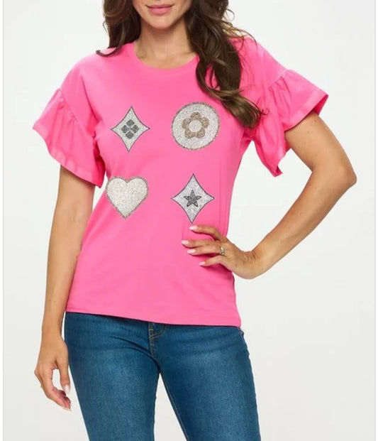 GRAPHIC TOP T2051. PACKAGE 3 TOPS 1S 1M 1L. $8.90 UNIT PRICE