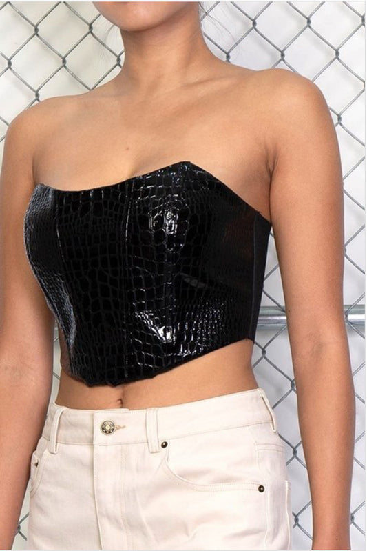 CORSET CROP TOP T8468.  PACKAGE T TOPS 2S 2M 2L.  $9.90 UNIT PRICE